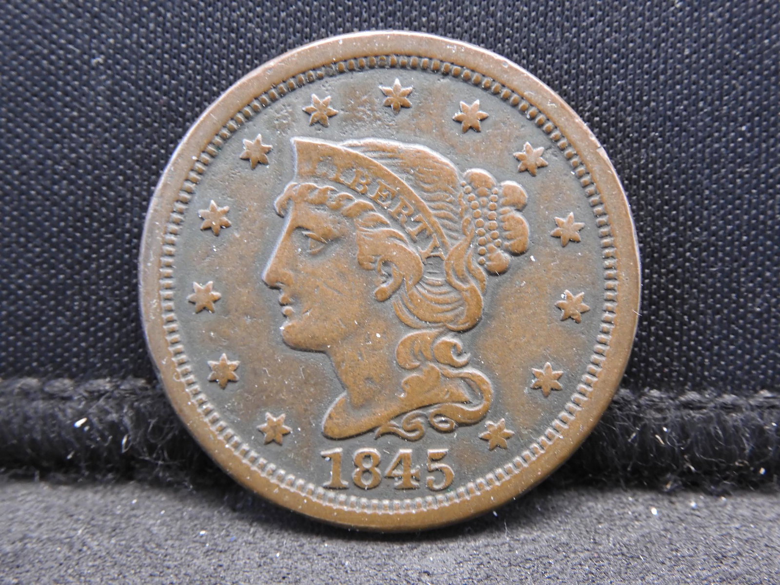 1845 US Large Cent.   Choice Very Fine with no (1 of 3)