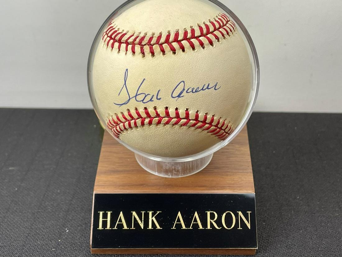 Hank Aaron Autographed ONL Baseball - Americana (1 of 3)
