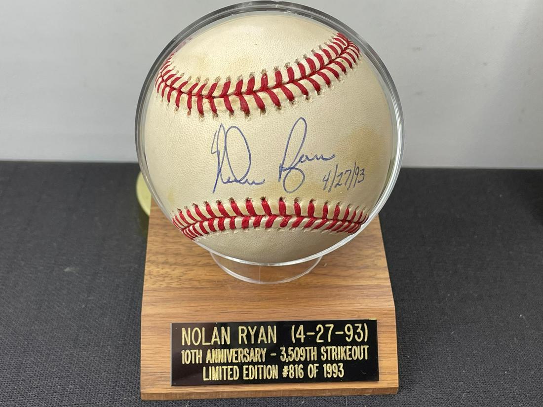 Nolan Ryan Autographed OAL Baseball - Score Board COA (1 of 3)
