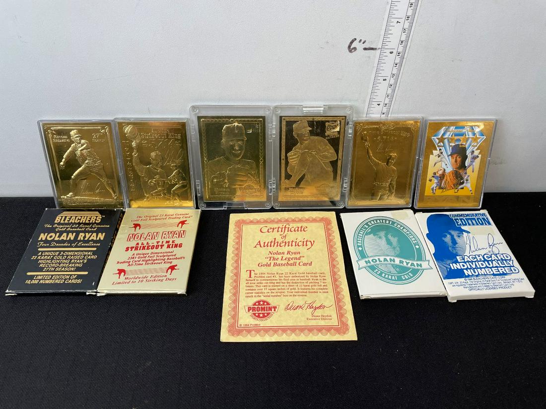 Nolan Ryan Lot of 6 Gold Foil Cards: Nolan Ryan Lot of 6 Gold Foil Cards