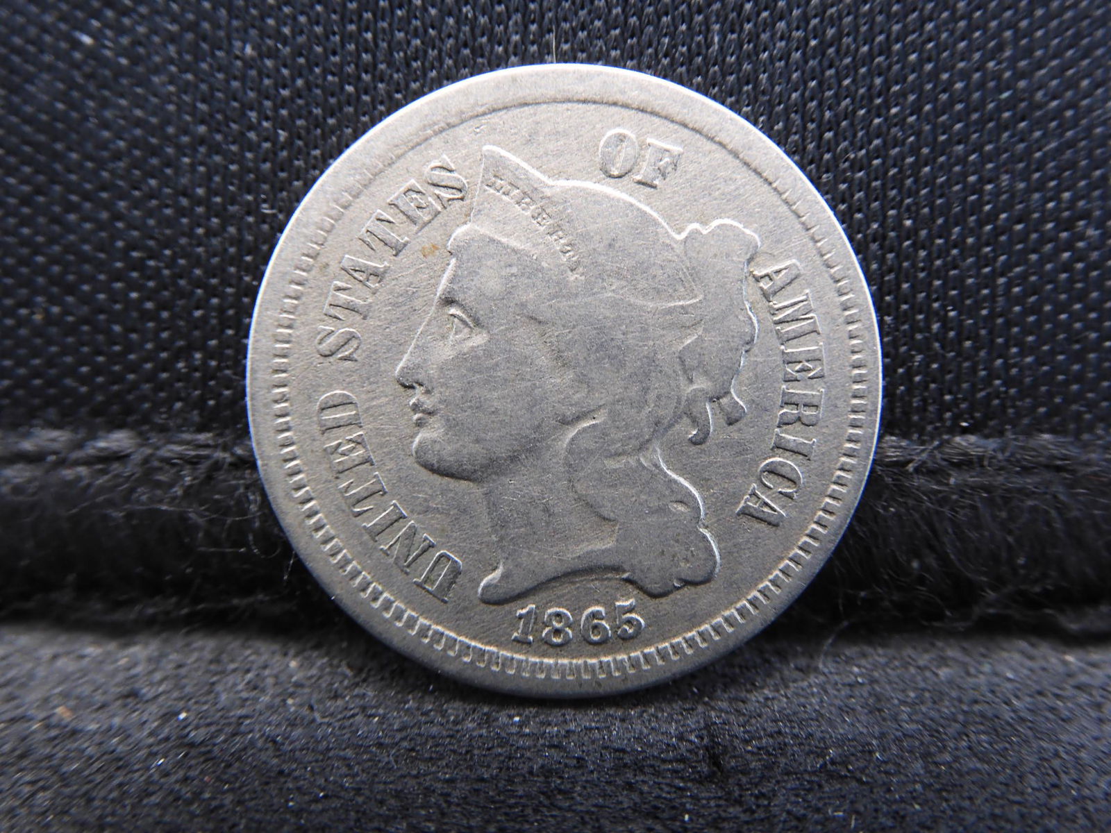 1865 Three 3 Cent Nickel - Civil War Date - Nice (1 of 2)