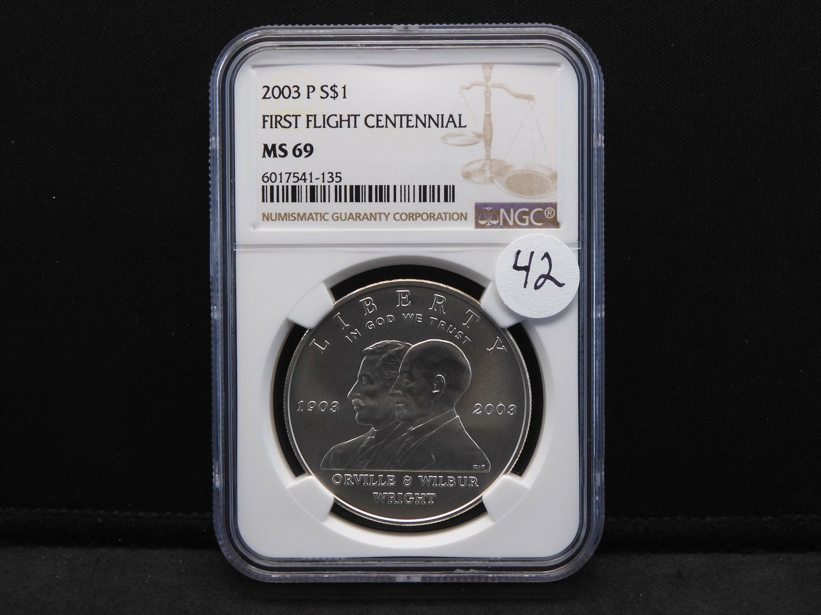 2003-P NGC dMS69 First Flight Centennial Silver Dollar (1 of 4)
