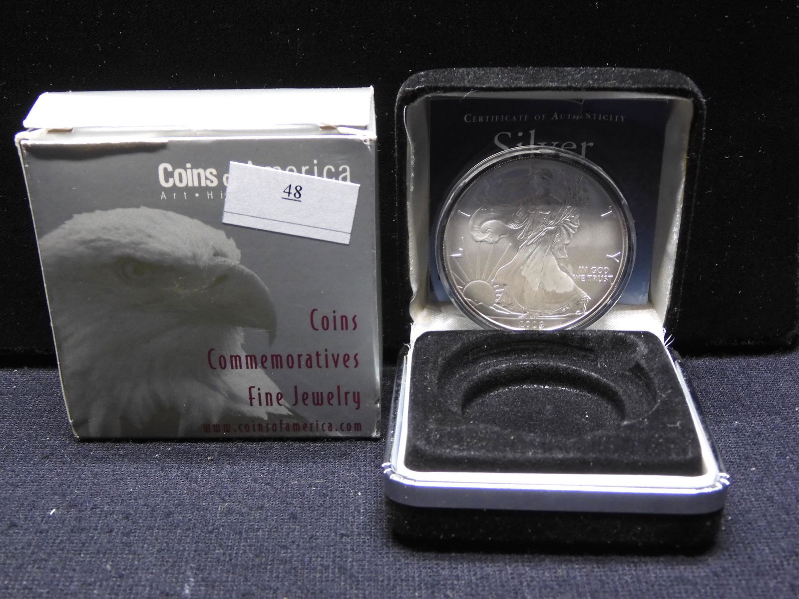 2009 American Silver Eagle 1 oz. Silver w/ Black Velvet (1 of 4)