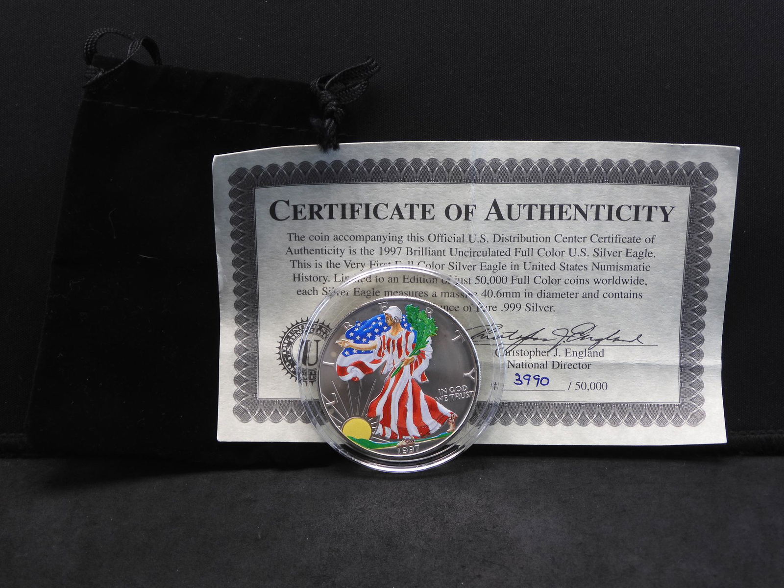 1997 U.S. American Silver Eagle - Colorized and (1 of 4)