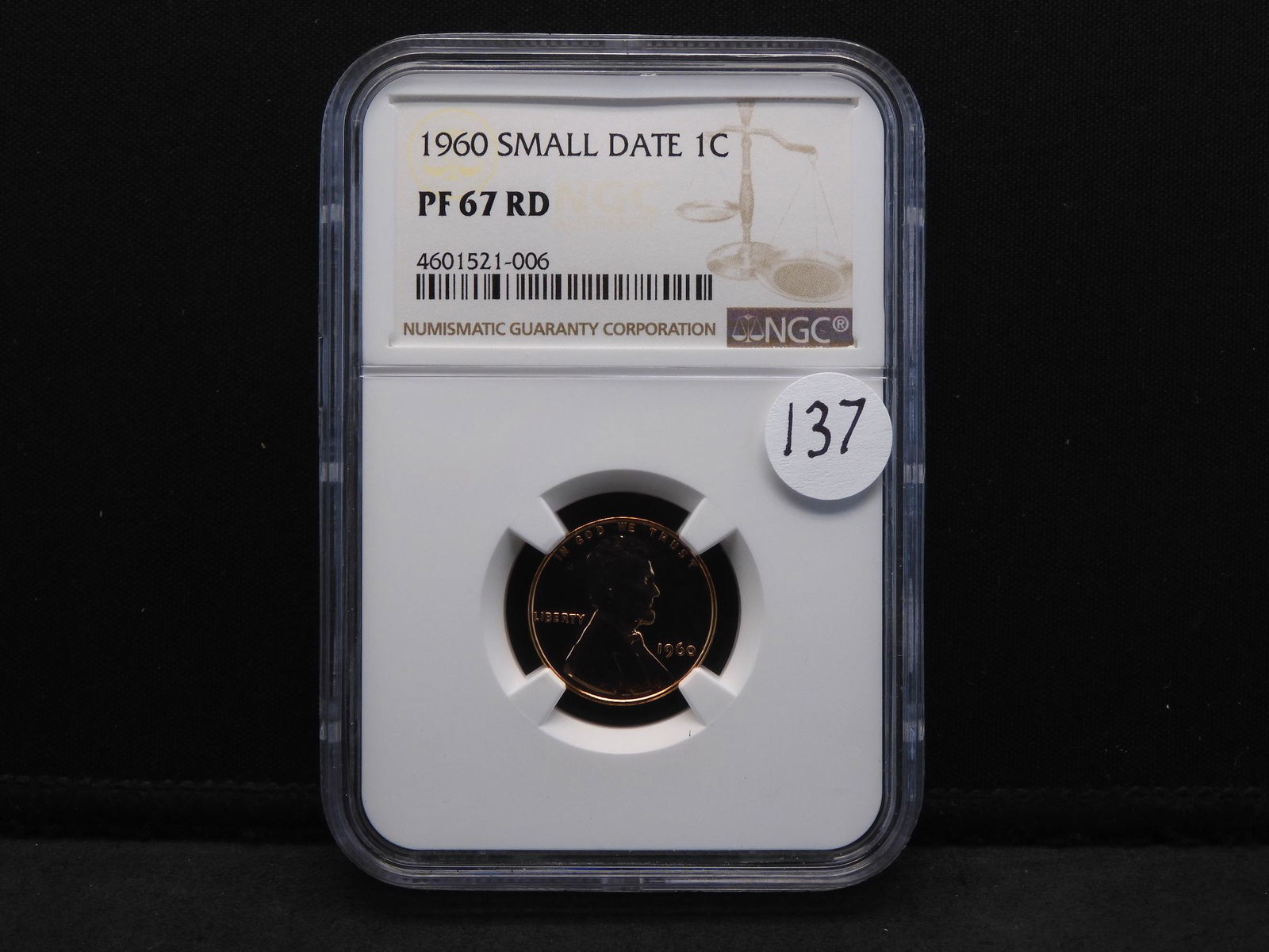 1960 Small Date NGC PF67 RD Lincoln Memorial Cent - (1 of 4)