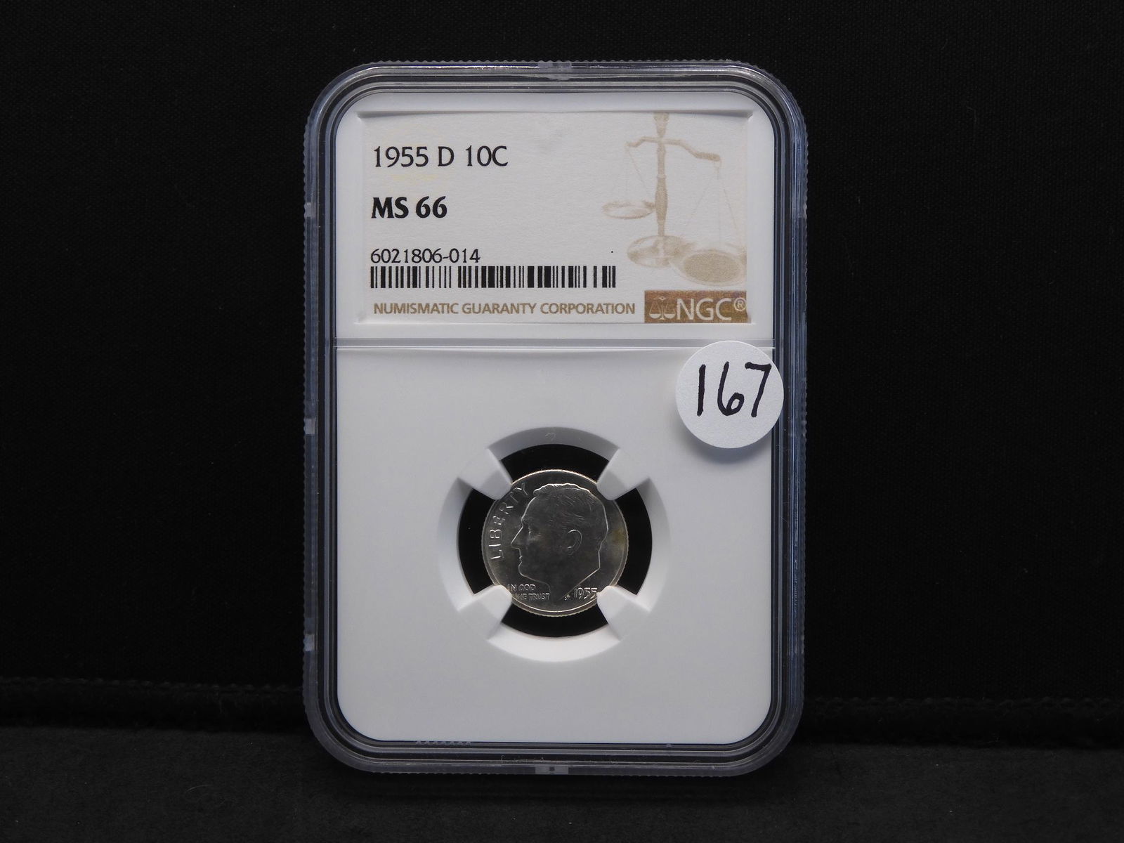 1955-D NGC MS66 Roosevelt Silver Dime (1 of 4)