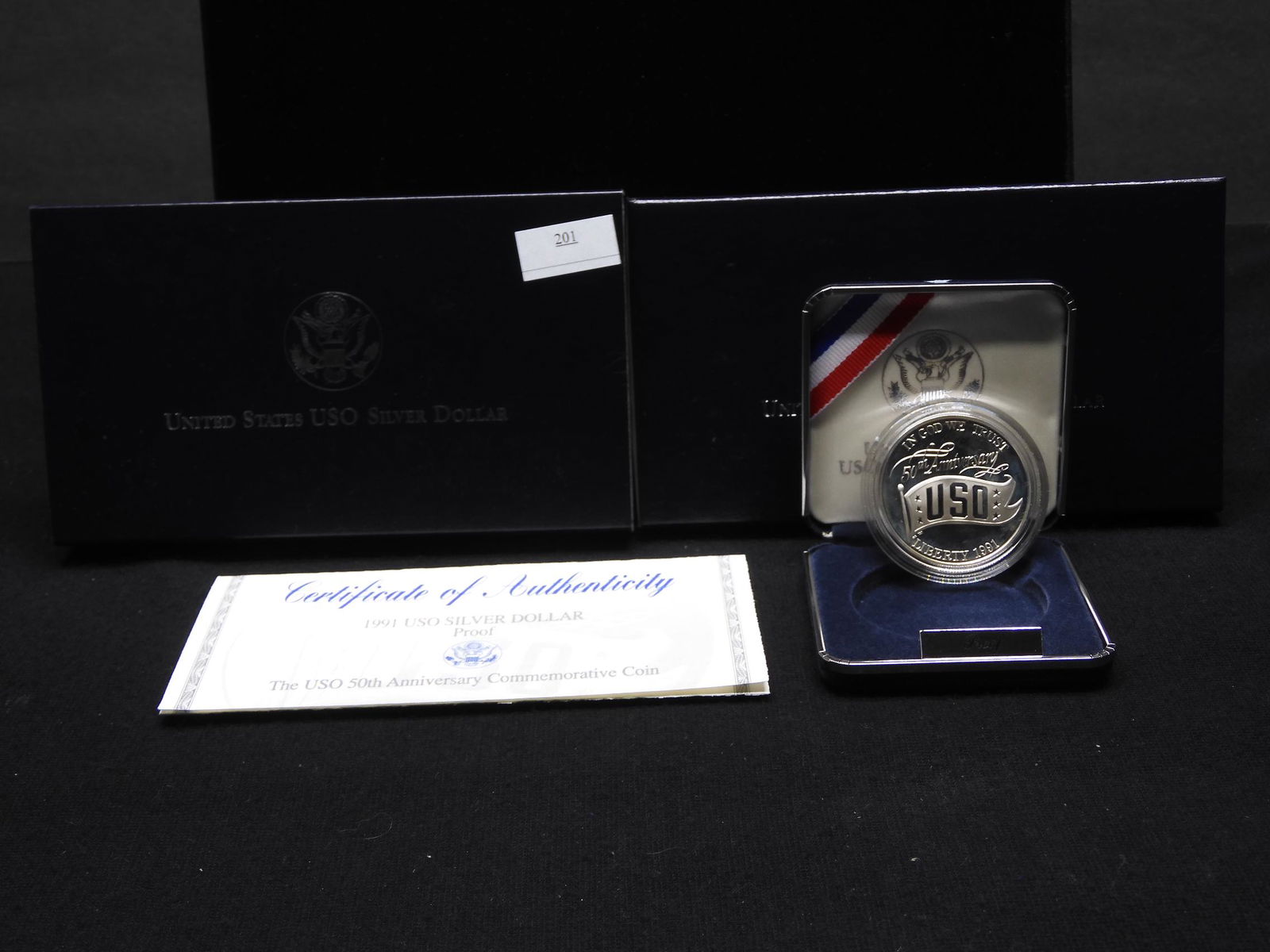 1991-S USO 50th Anniversary Proof Silver Dollar OGP (1 of 4)