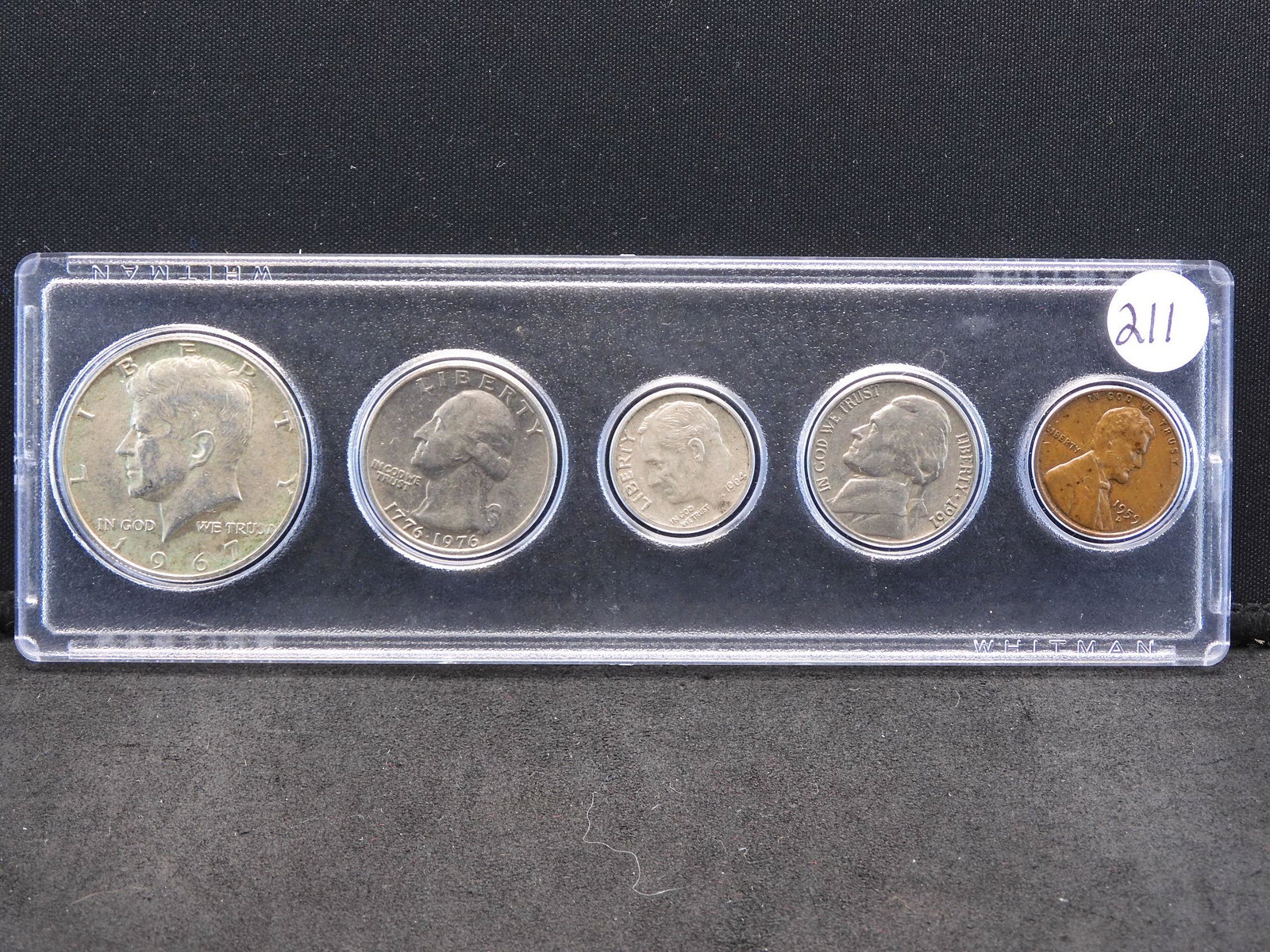 Type Set w/ 1967 40% Silver Kennedy Half Dollar &: Type Set w/ 1967 40% Silver Kennedy Half Dollar & Silver Roosevelt Dime