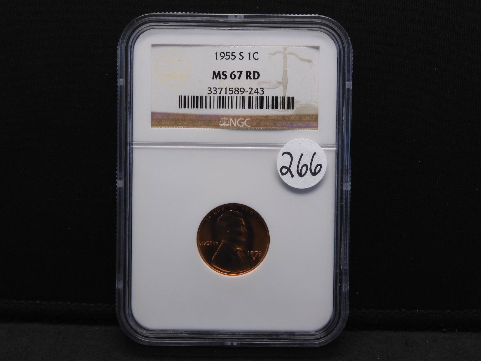 1955-S NGC MS67 RD Lincoln Wheat Cent (1 of 4)