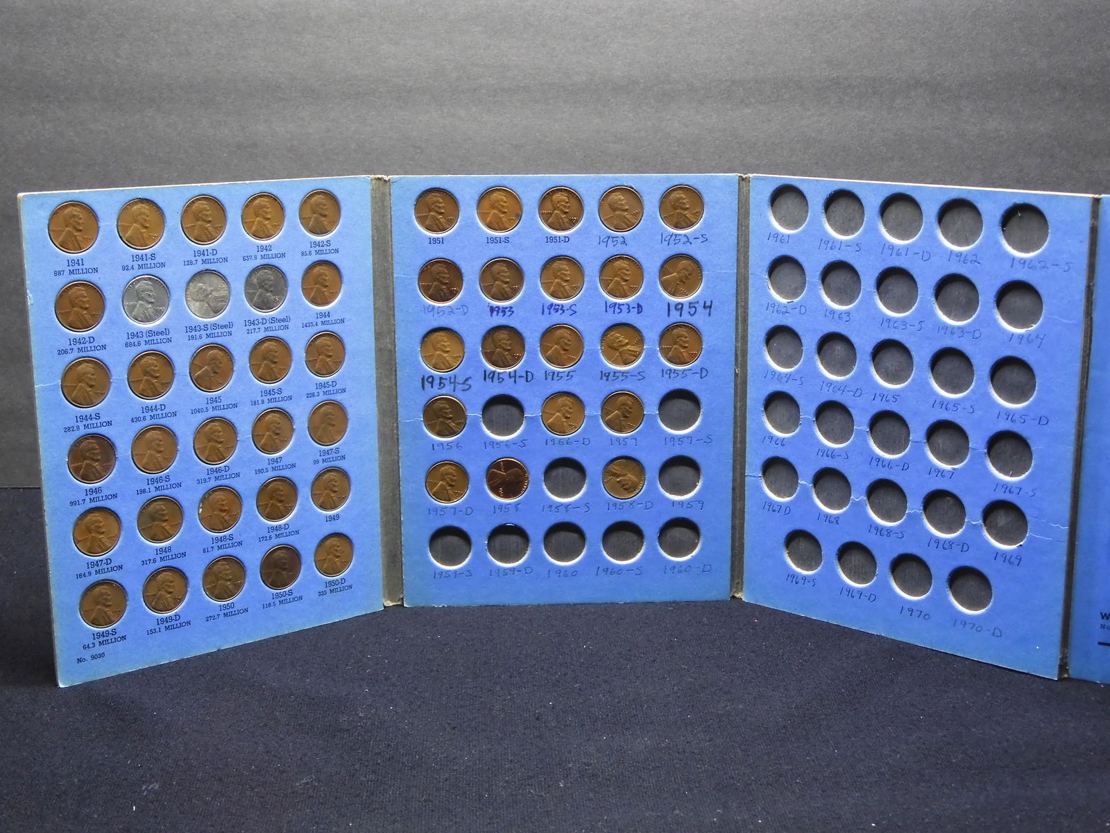 Partial Collection Whitman Album #9030 - Lincoln Head (1 of 6)