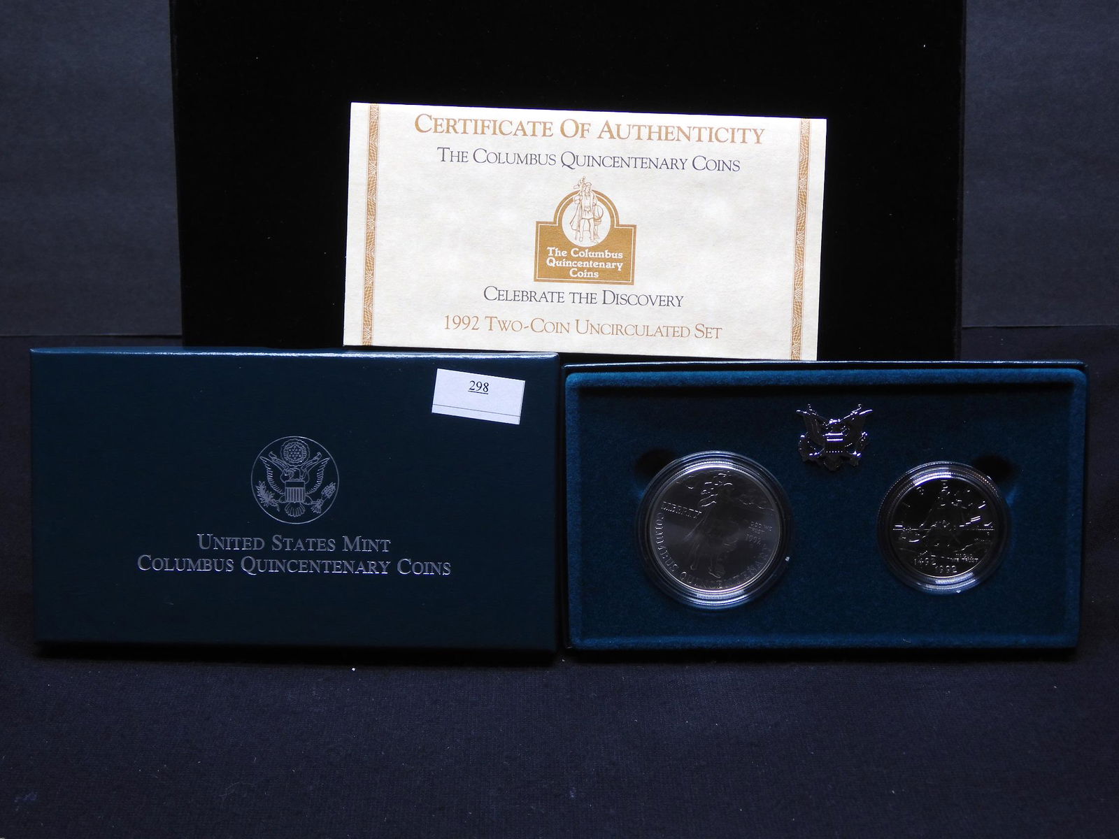 1992-D Silver Dollar and Clad Half Dollar U.S. Columbus (1 of 4)