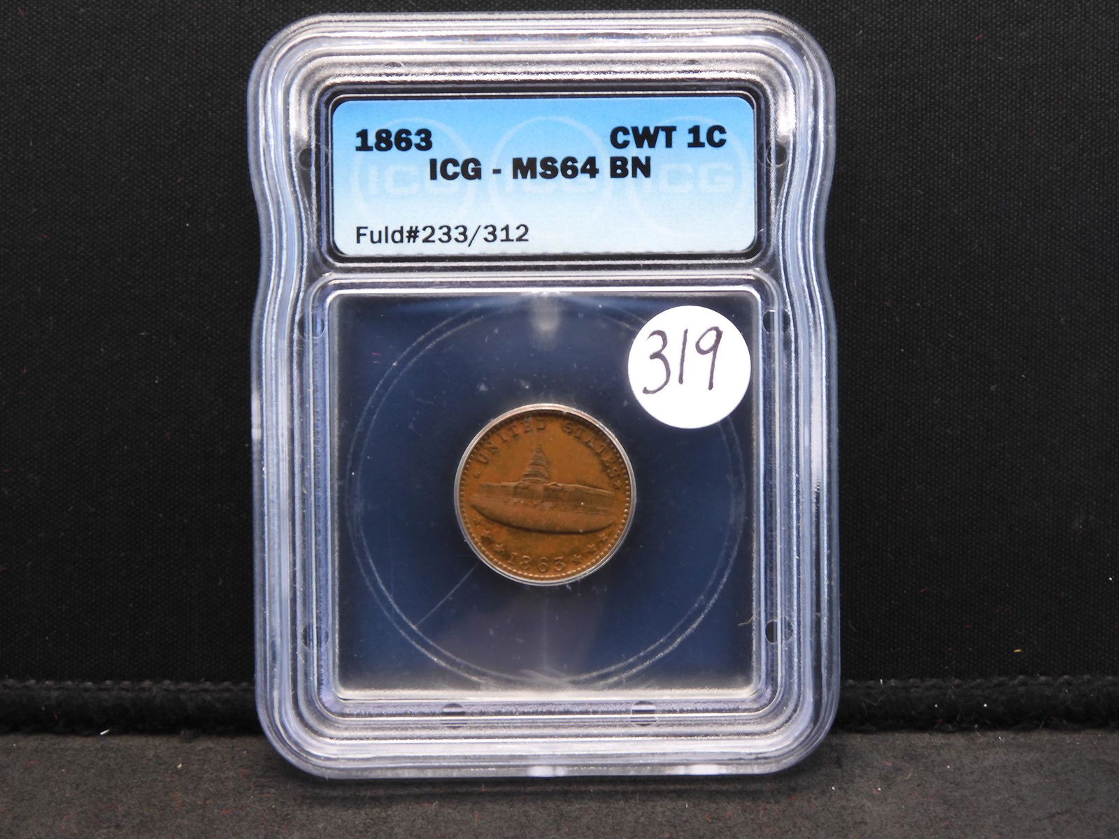 1863 ICG MS64 BN Civil War Token - Army & Navy (1 of 4)