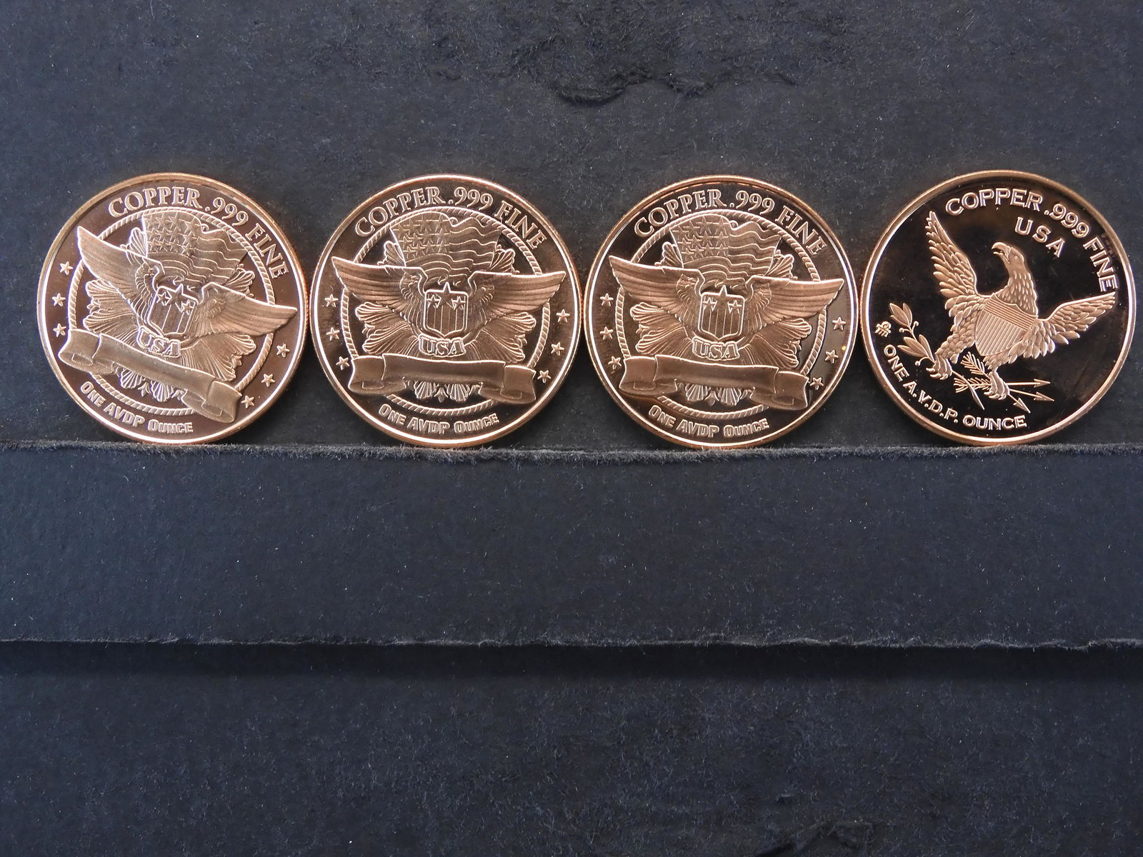 4 Different One Ounce .999 Fine Copper Bullion Rounds (1 of 5)
