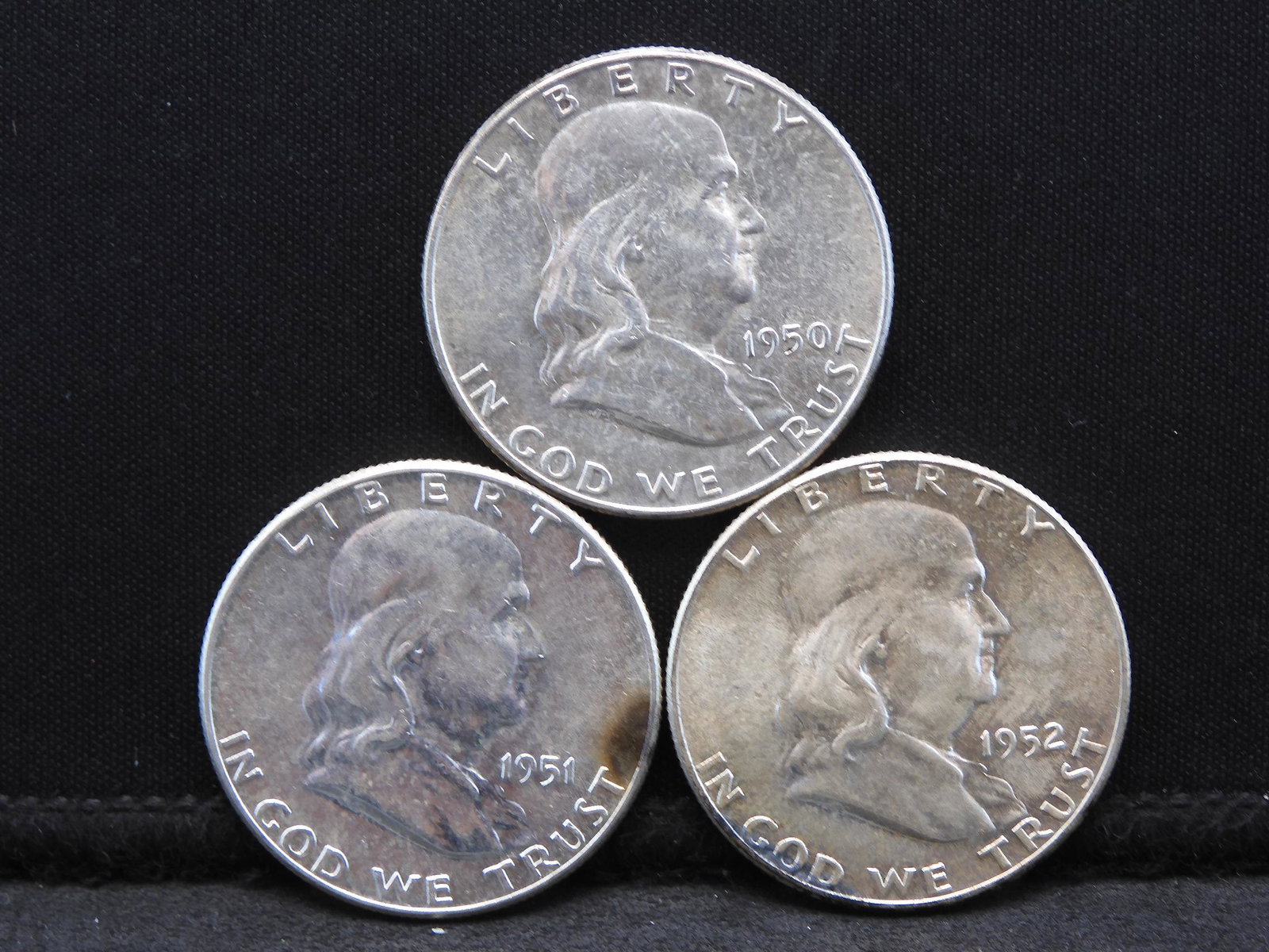 1951 1952 1953 Uncirculated Franklin Half Dollars. (1 of 2)