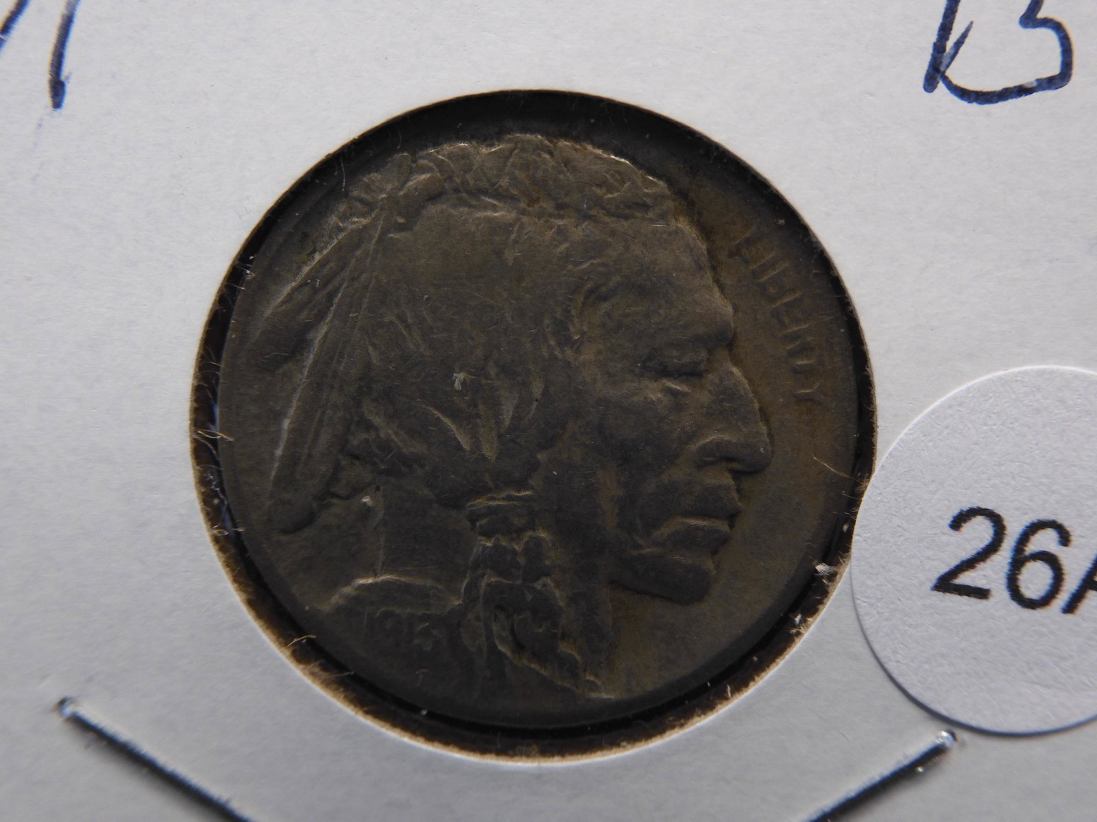 1913-D Buffalo Nickel Type 1 (On Mound)  F/VF. (1 of 3)