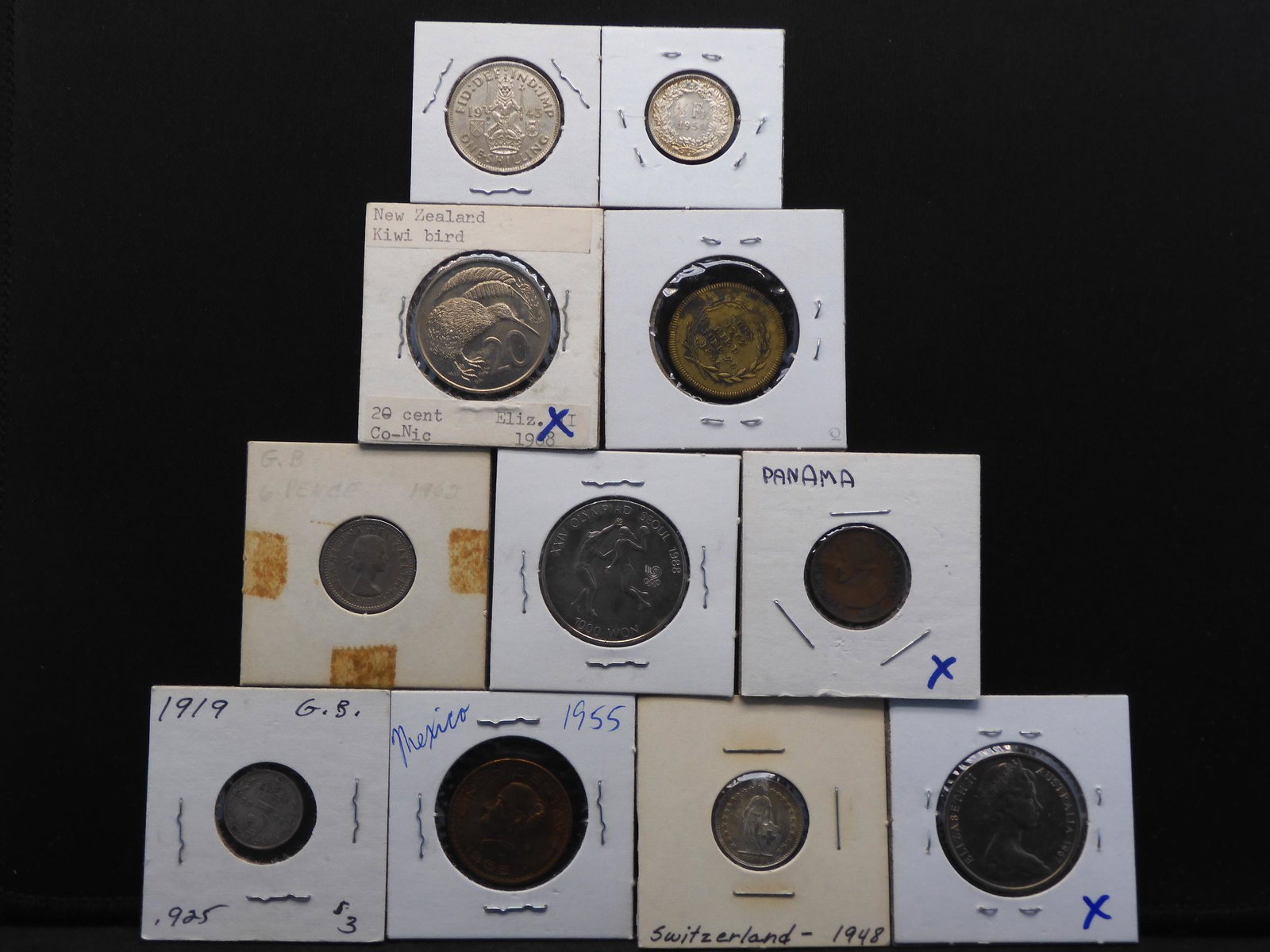 (10) x Mixed World Coins.  Some Silver Noted (1 of 4)