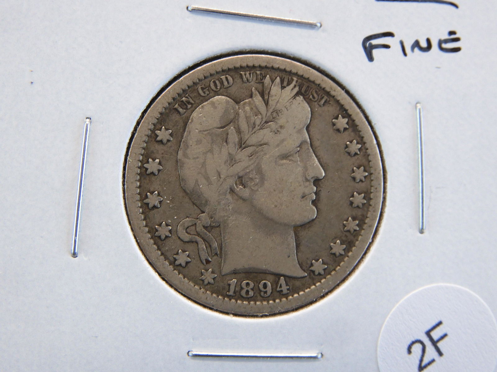 1894-O Barber 25c.  Fine. (1 of 3)