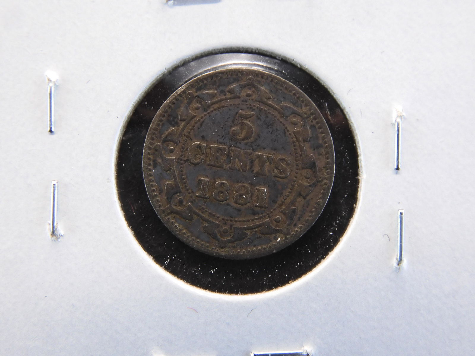 1881 Newfoundland 5c Silver.  XF.  Scarce. (1 of 3)