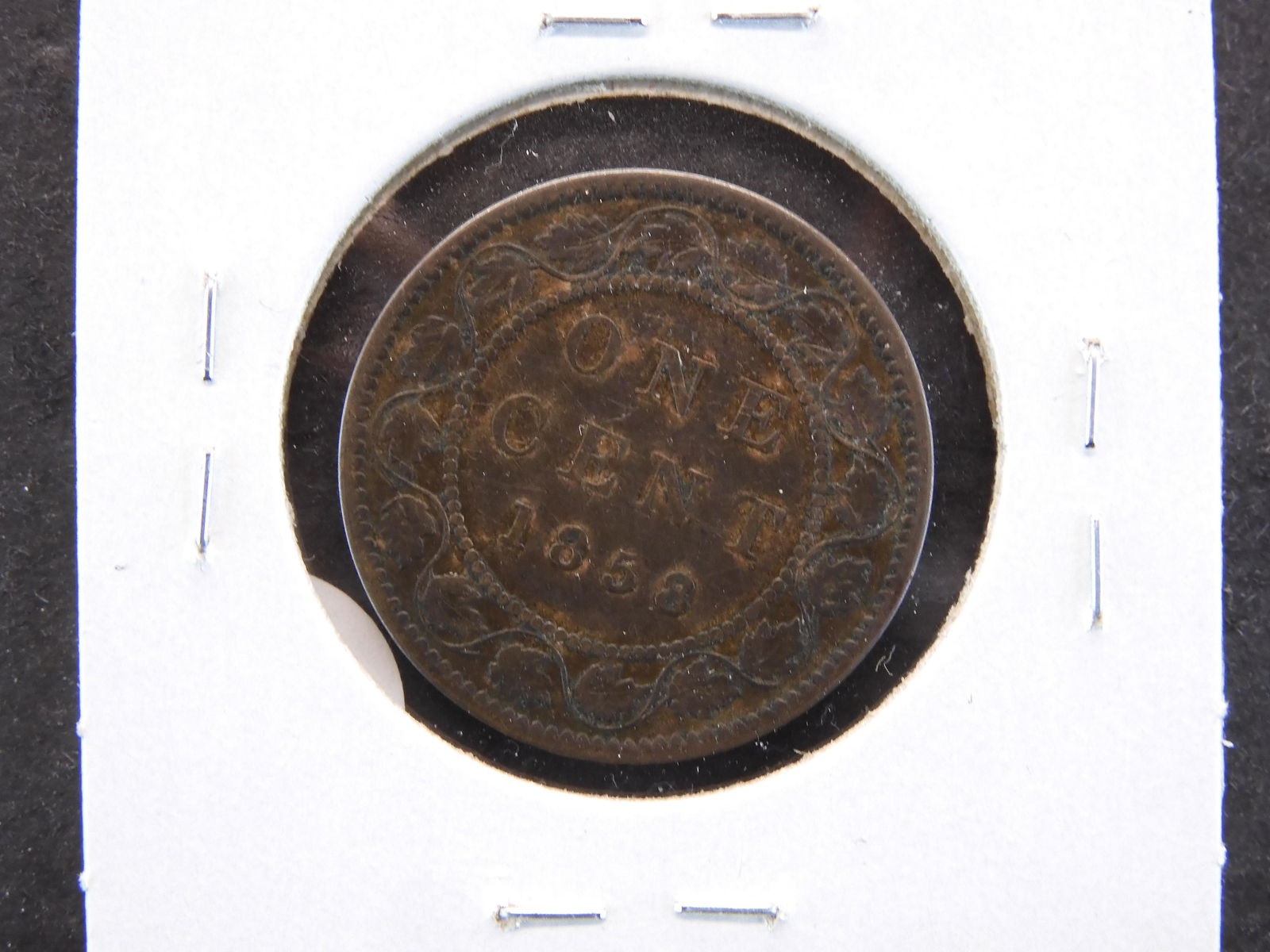 1858 Canada 1c.  VF+.  Key Date.  Rare! (1 of 3)