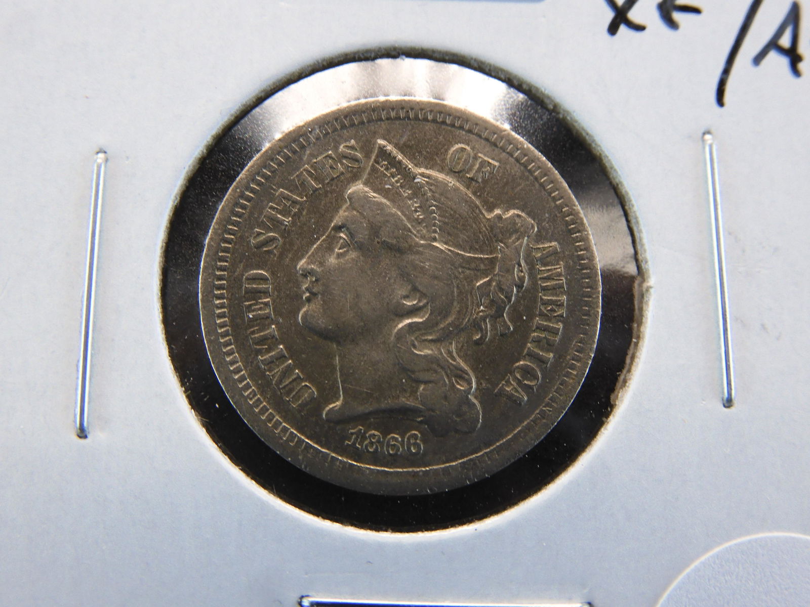 1866 3c Nickel.  XF/AU. (1 of 3)