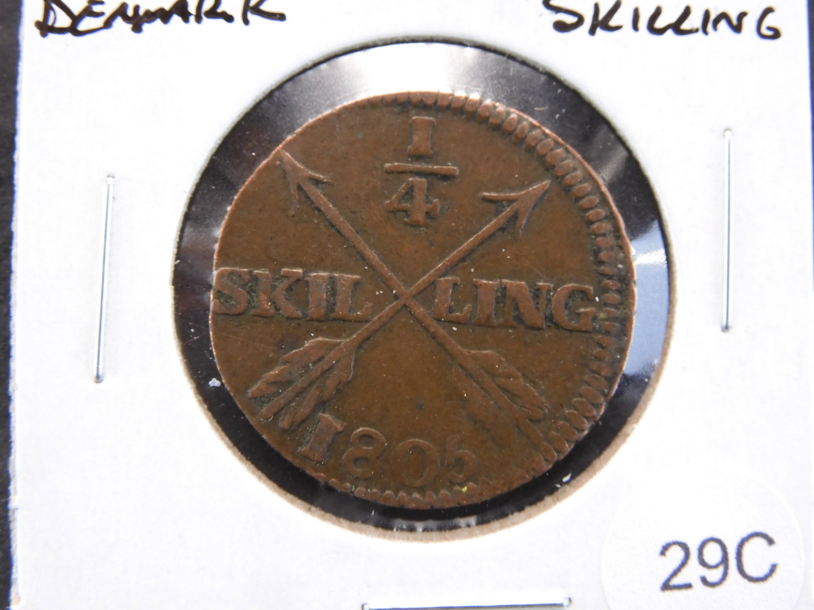 1805 Denmark 1/4 Skilling. (1 of 3)