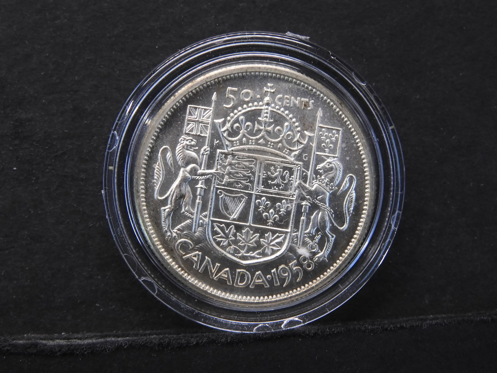 1958 "80% SILVER" CANADA HALF DOLLARâ€¦VERY HIGH GRADE (1 of 2)