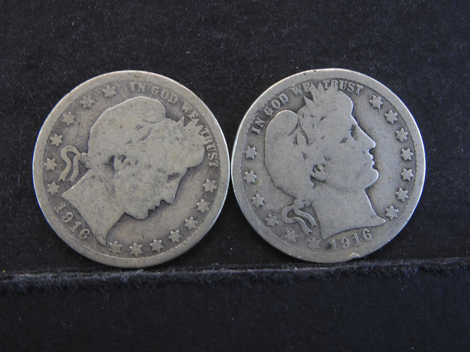 1916 P/D Barber Quarters - 90% Silver (1 of 2)