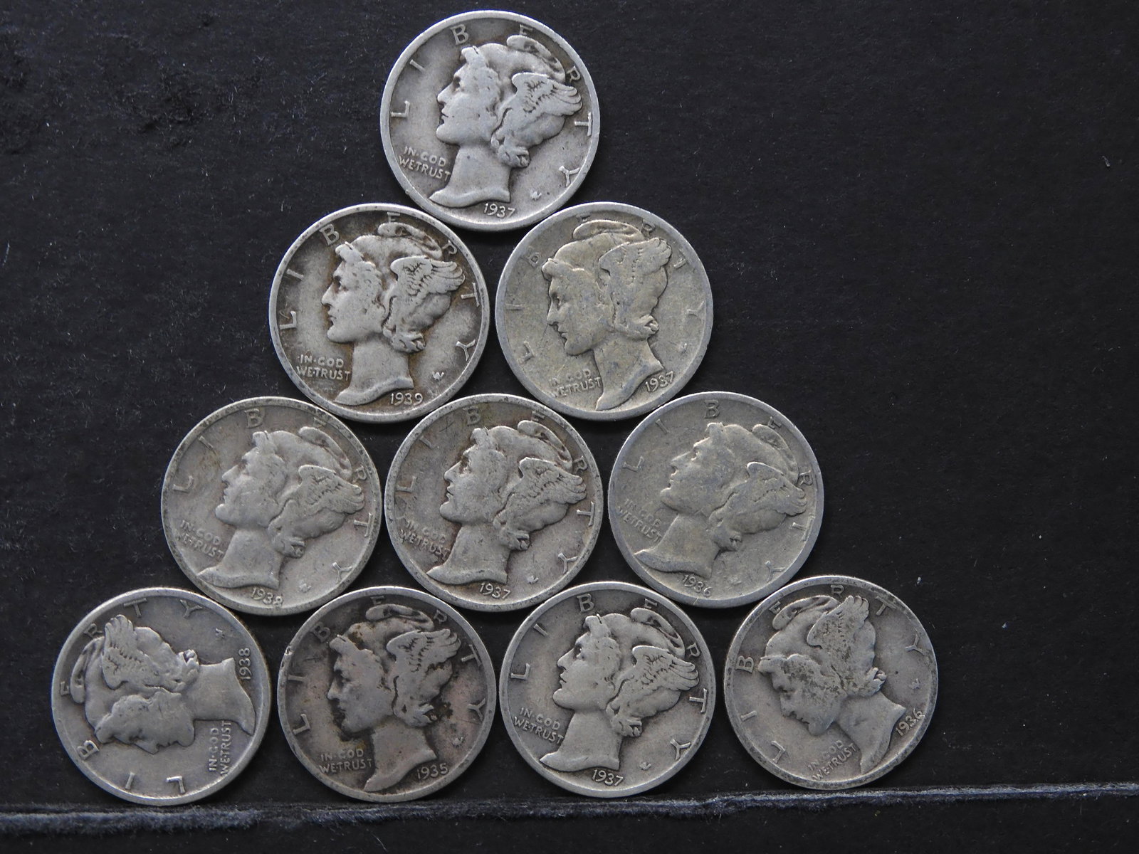 1930's Mercury Dimes - Lot of 10 (1 of 2)