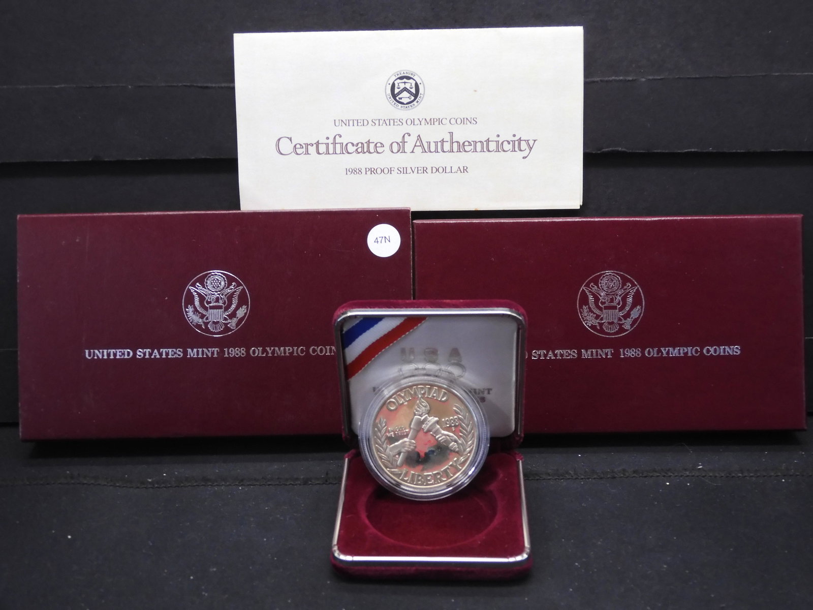 1988-S Olympic Games Commemorative Proof Silver Dollar (1 of 4)