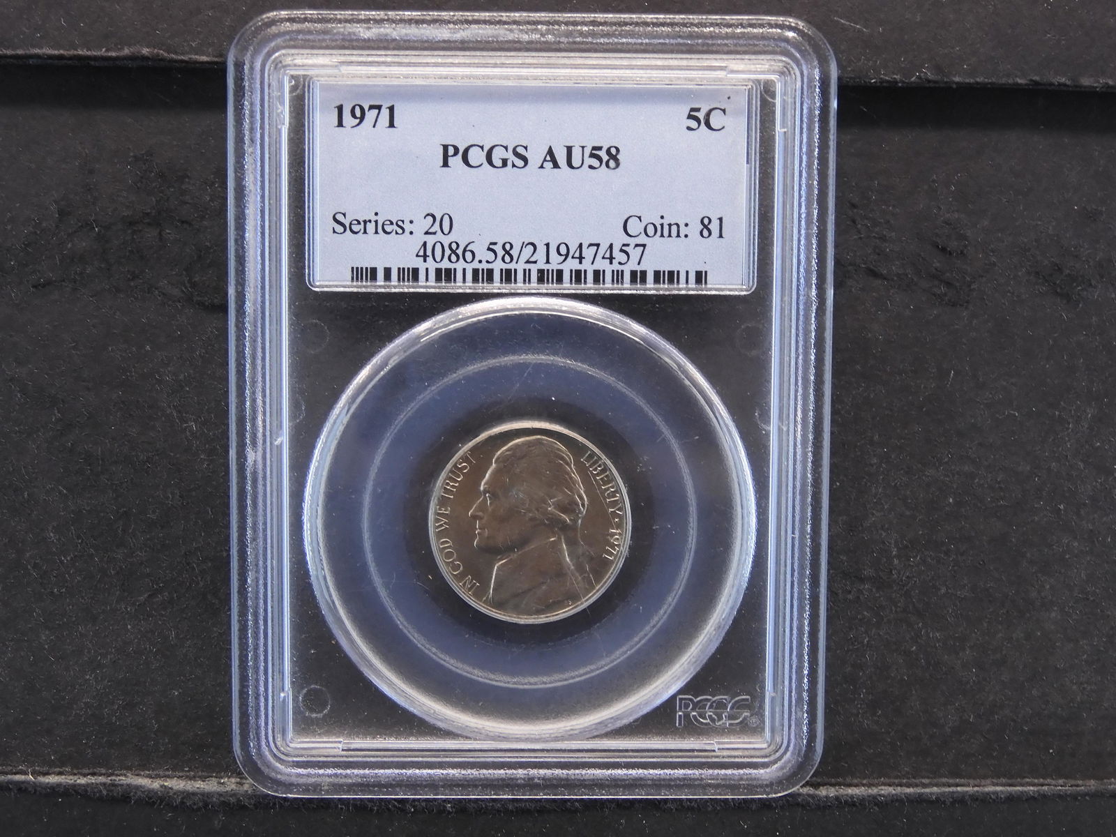 LOW POP 1971 Jefferson Nickel PCGS AU58 (1 of 4)