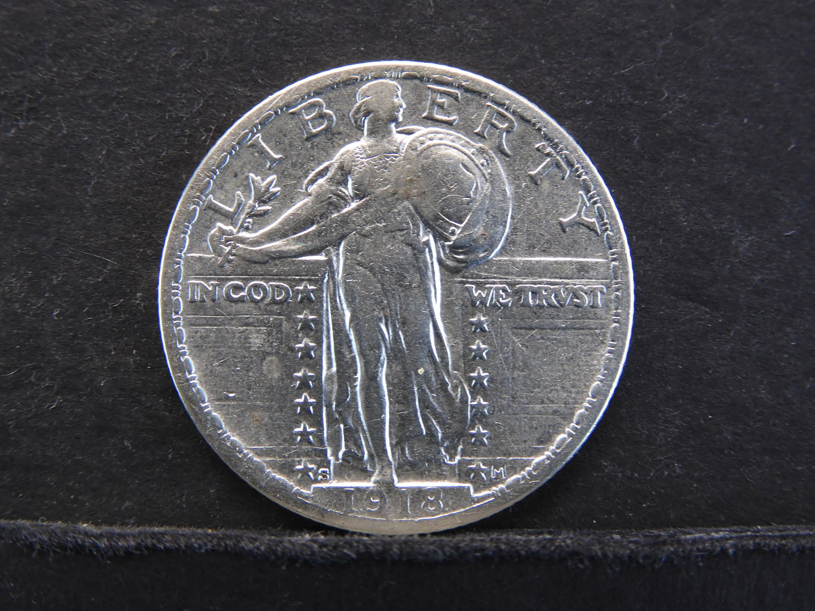 1918-S Standing Liberty Quarter VF+ Scarce Coin (1 of 2)