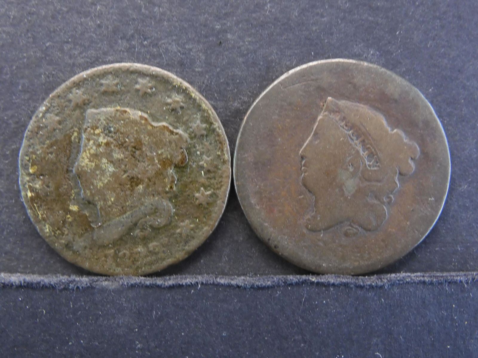 (2) x Low Grade Large Cents Both Coronet Head (1 of 2)