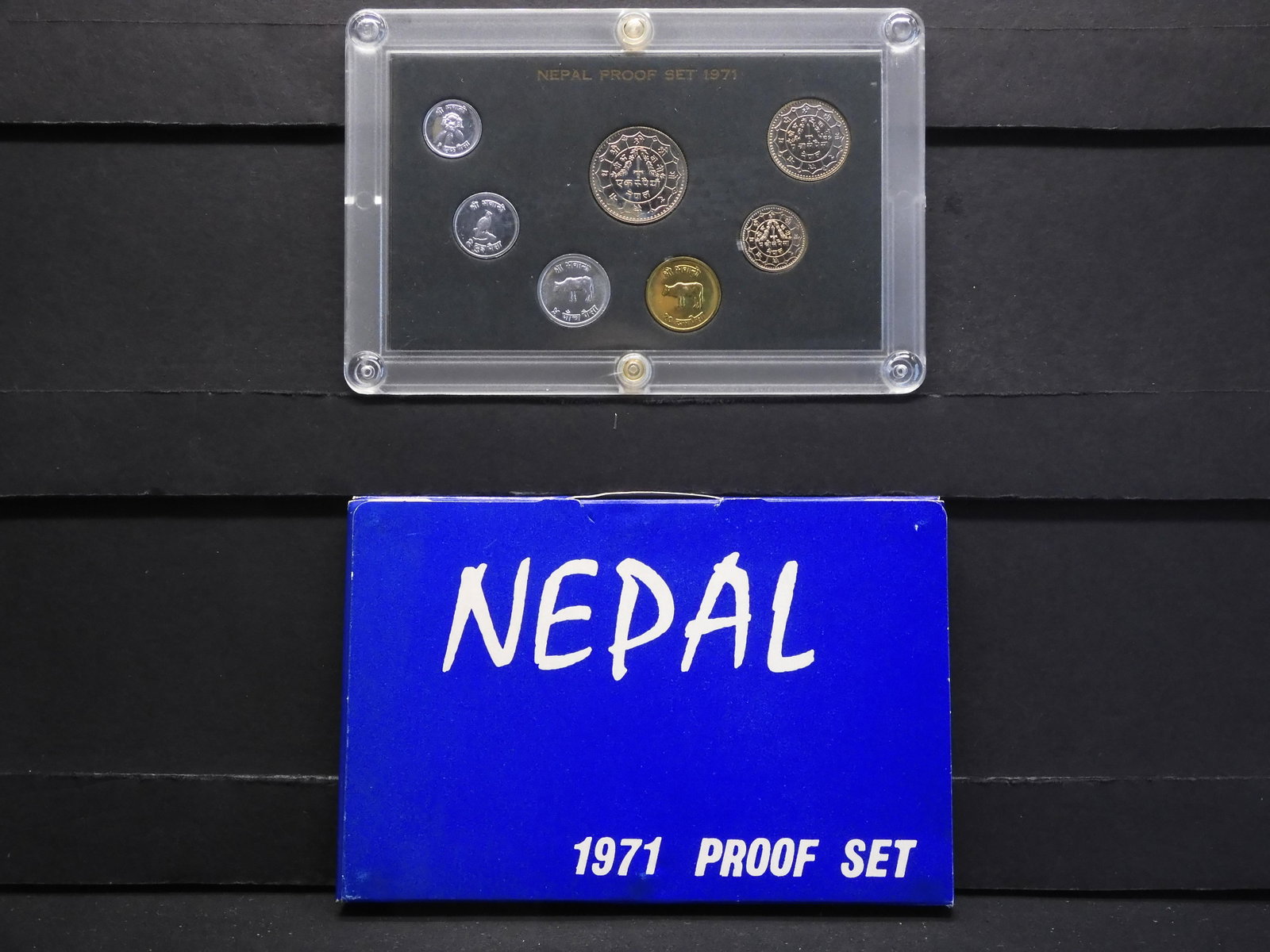 1971 Nepal Proof Set in Original Box: 1971 Nepal Proof Set in Original Box