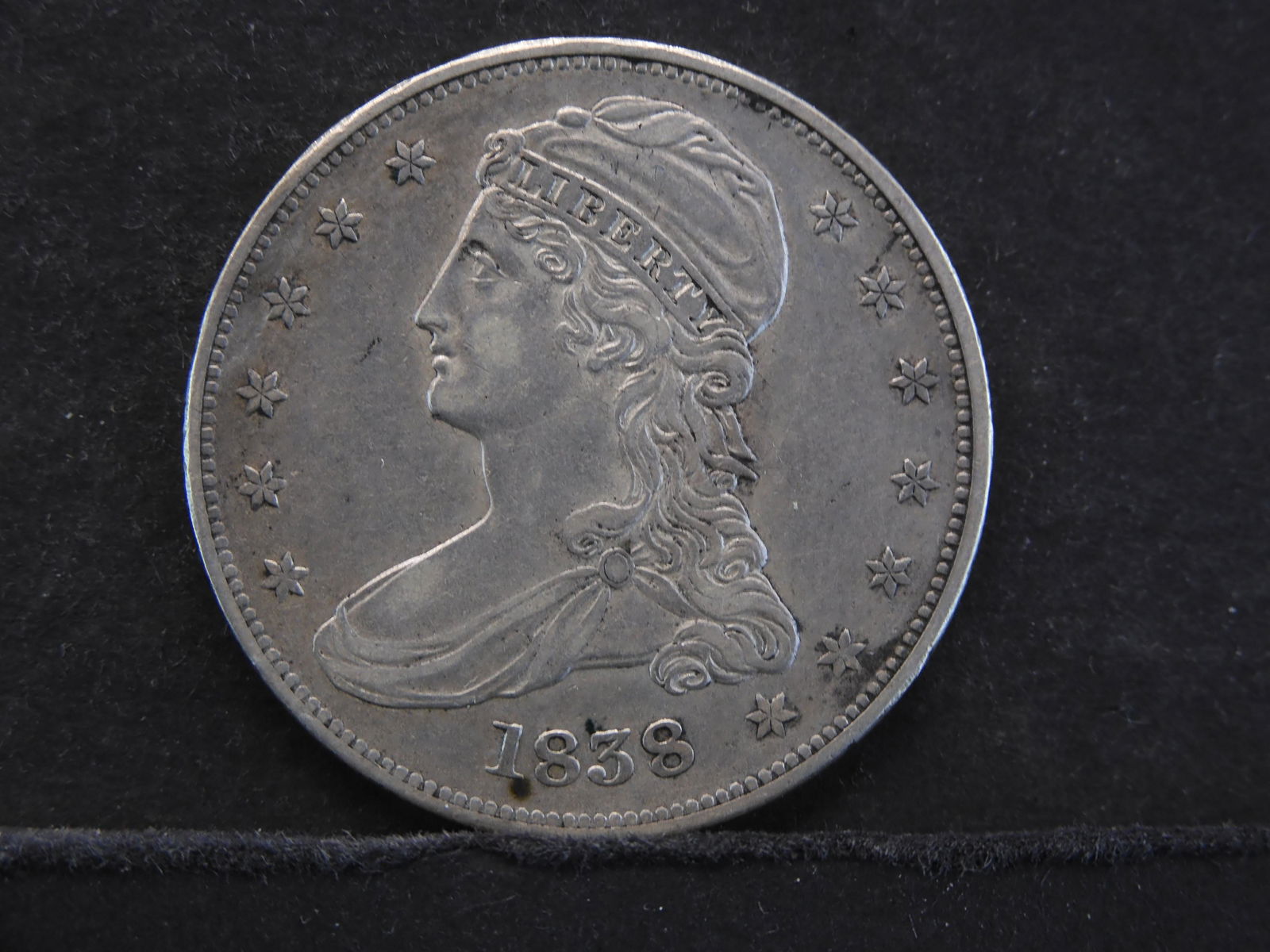 1838 Reeded Edge Bust Half Dollar AU+ (1 of 2)
