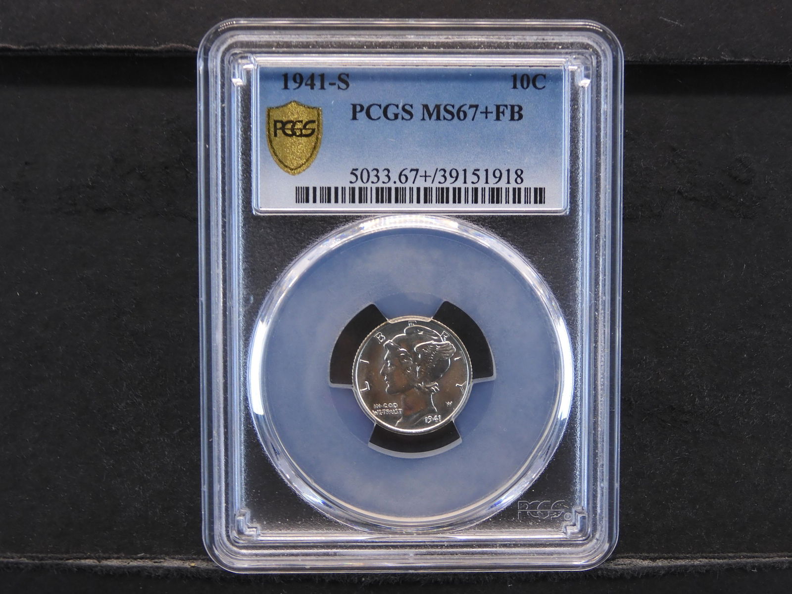 1941-S Mercury Dime PCGS MS67+ Full Bands STUNNING! (1 of 4)