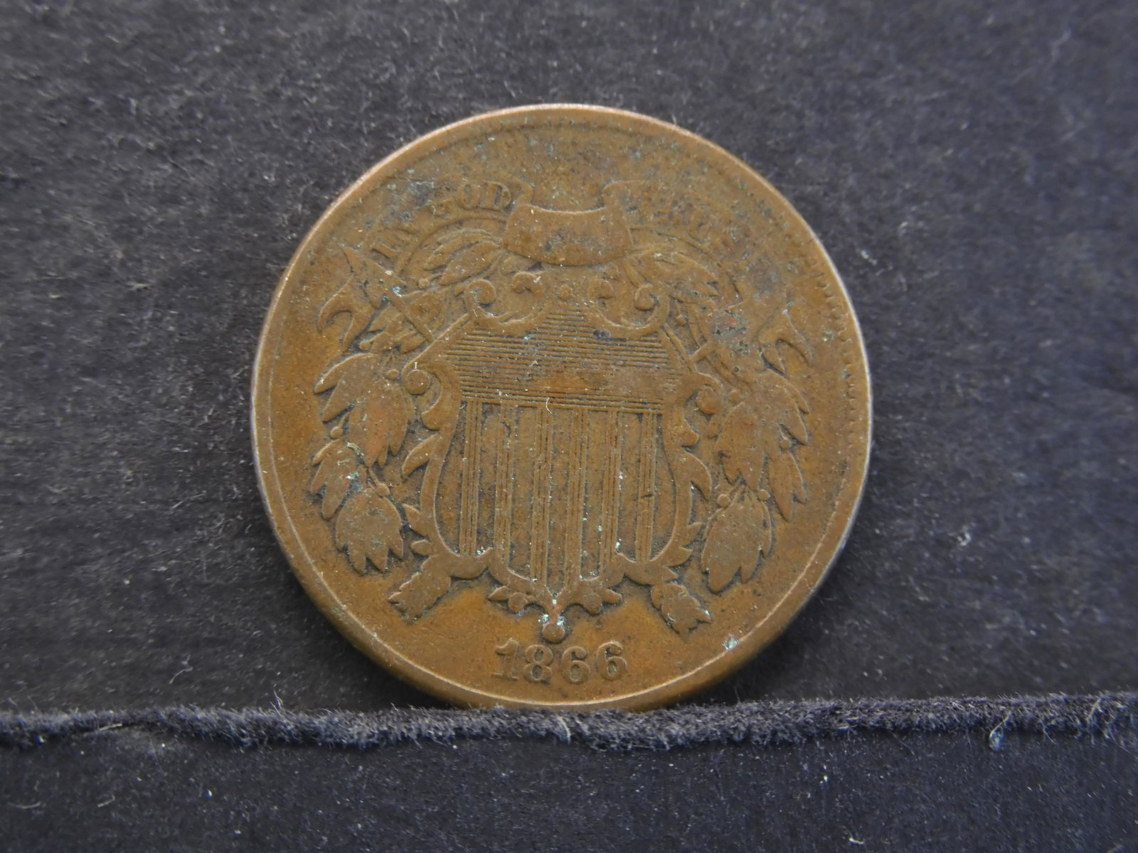 1866 2 Cent Piece Nice Color (1 of 2)
