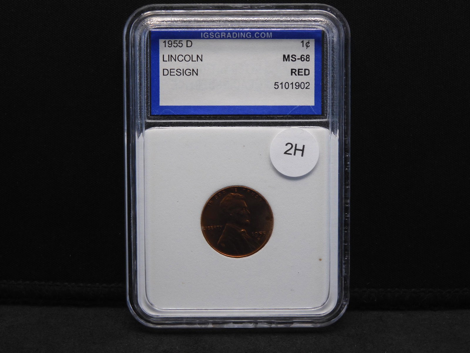 1955 D Lincoln Cent IGS MS68 Red Check Your Books (1 of 4)