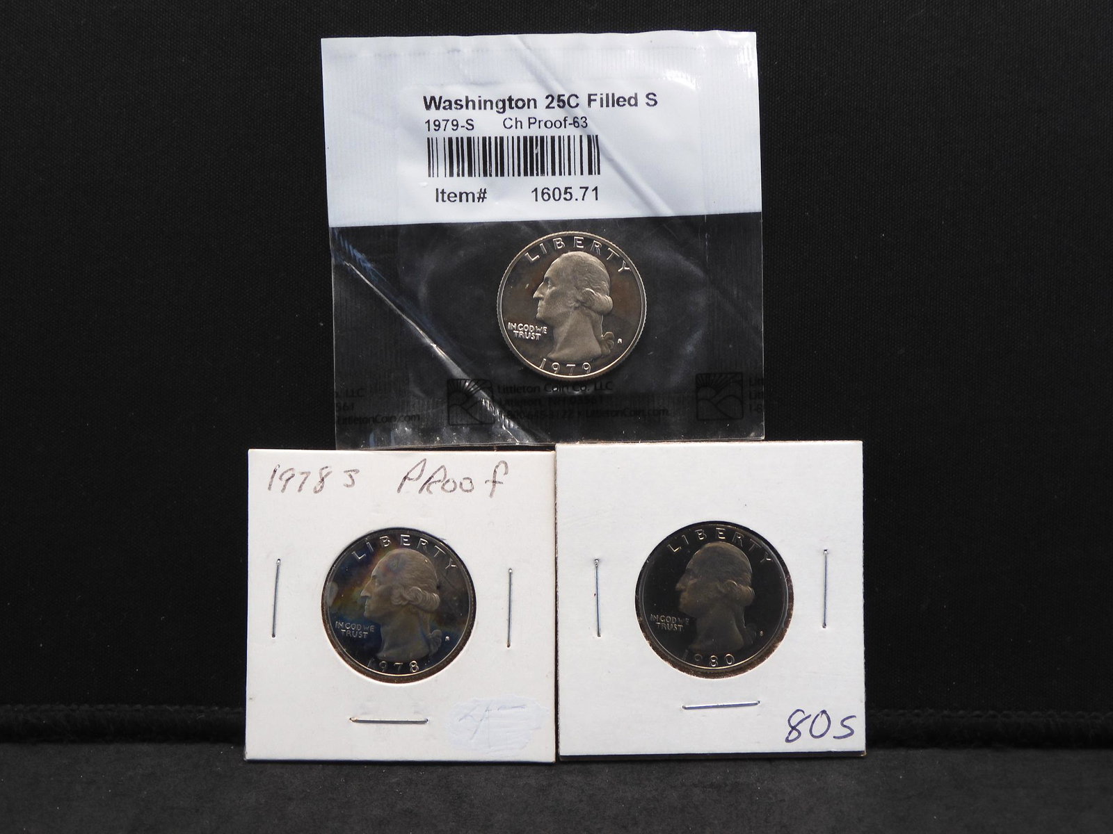 1978-S 1979-S 1980-S Proof Washington Quarters. (1 of 7)