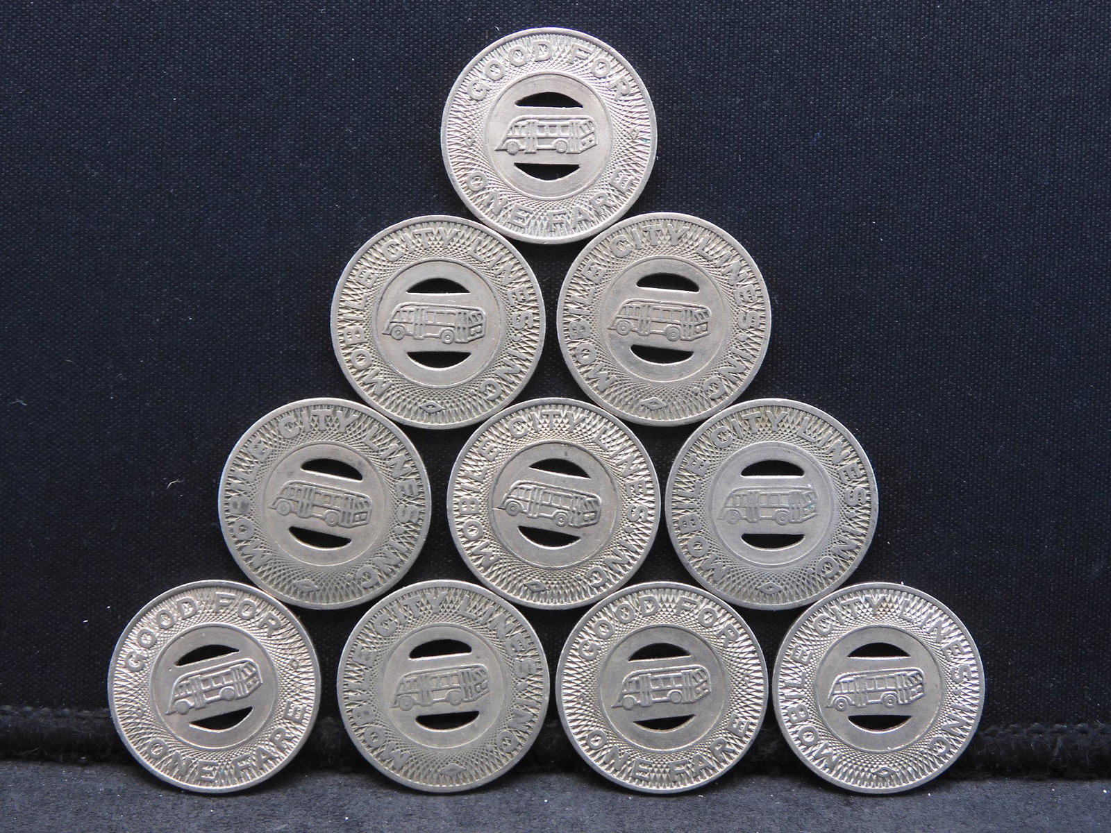Group of 10 Transit Tokens. (1 of 2)
