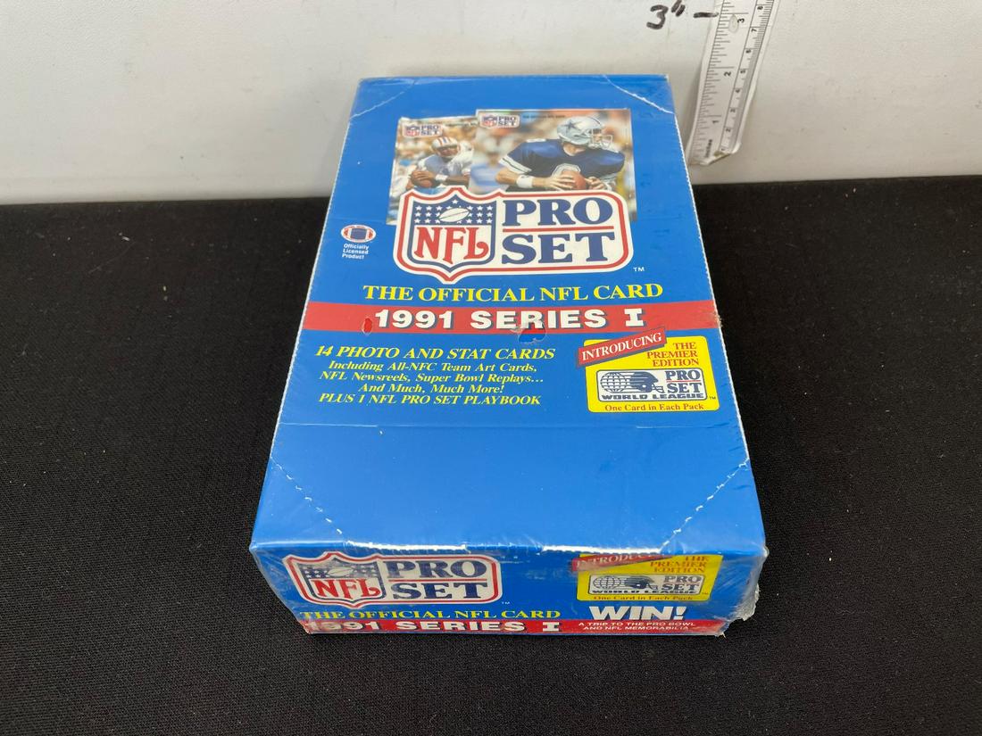 1991 Pro Set Football Series 1 Unopened Box - 36 Packs (1 of 2)