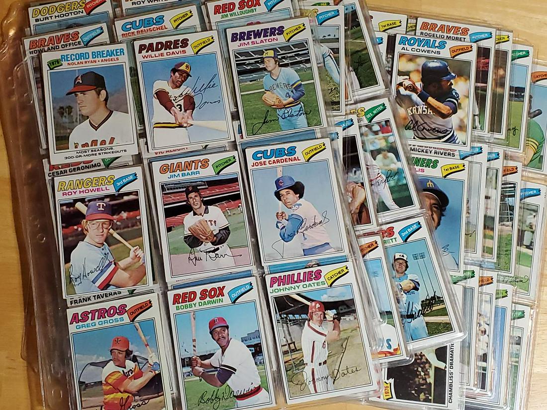 Pages of 1977 Topps Cards - Over 300 Cards w/ Stars and (1 of 10)
