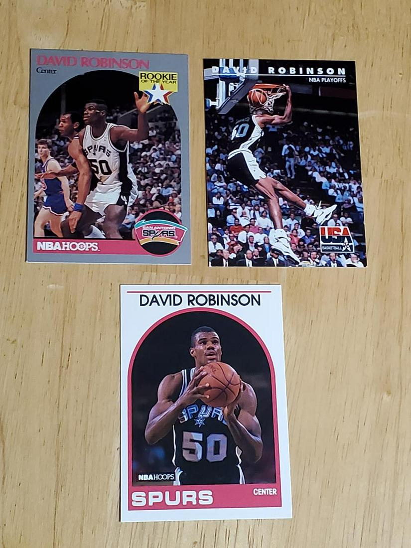 David Robinson Trio - 1989-90 RC and 1990-91 RotY, 92: David Robinson Hoops Pair - 1989-90 RC and 1990-91 Rookie of the Year