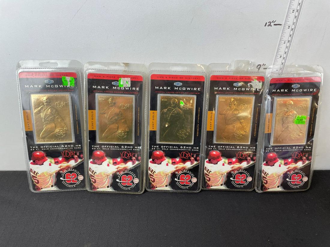1998 Fleer Mark McGwire 23 KT Gold Foil Cards Lot of 6 (1 of 4)