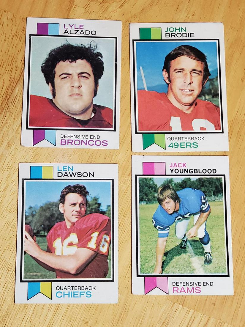 1973 Topps Football Star - HoF Lot of Four: Youngblood Rookie, Dawson, Alzado, Brodie