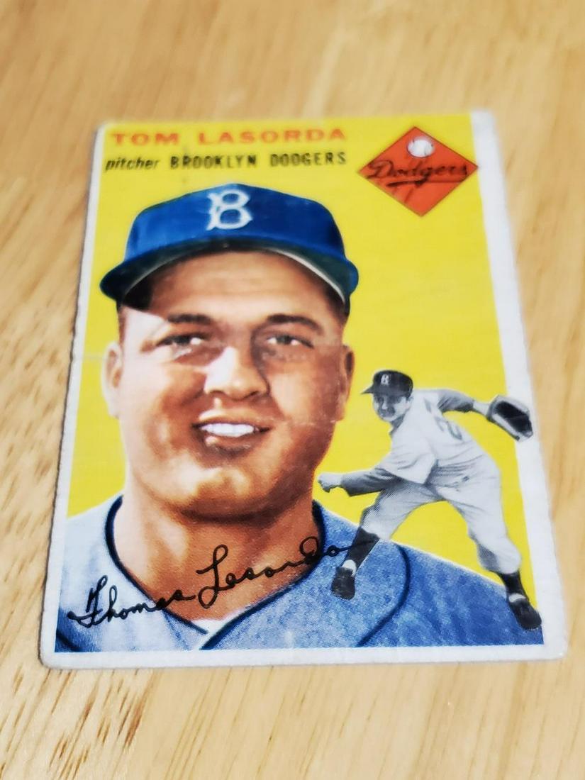 1954 Topps Baseball #132 Tommy Lasorda Rookie Card (1 of 2)
