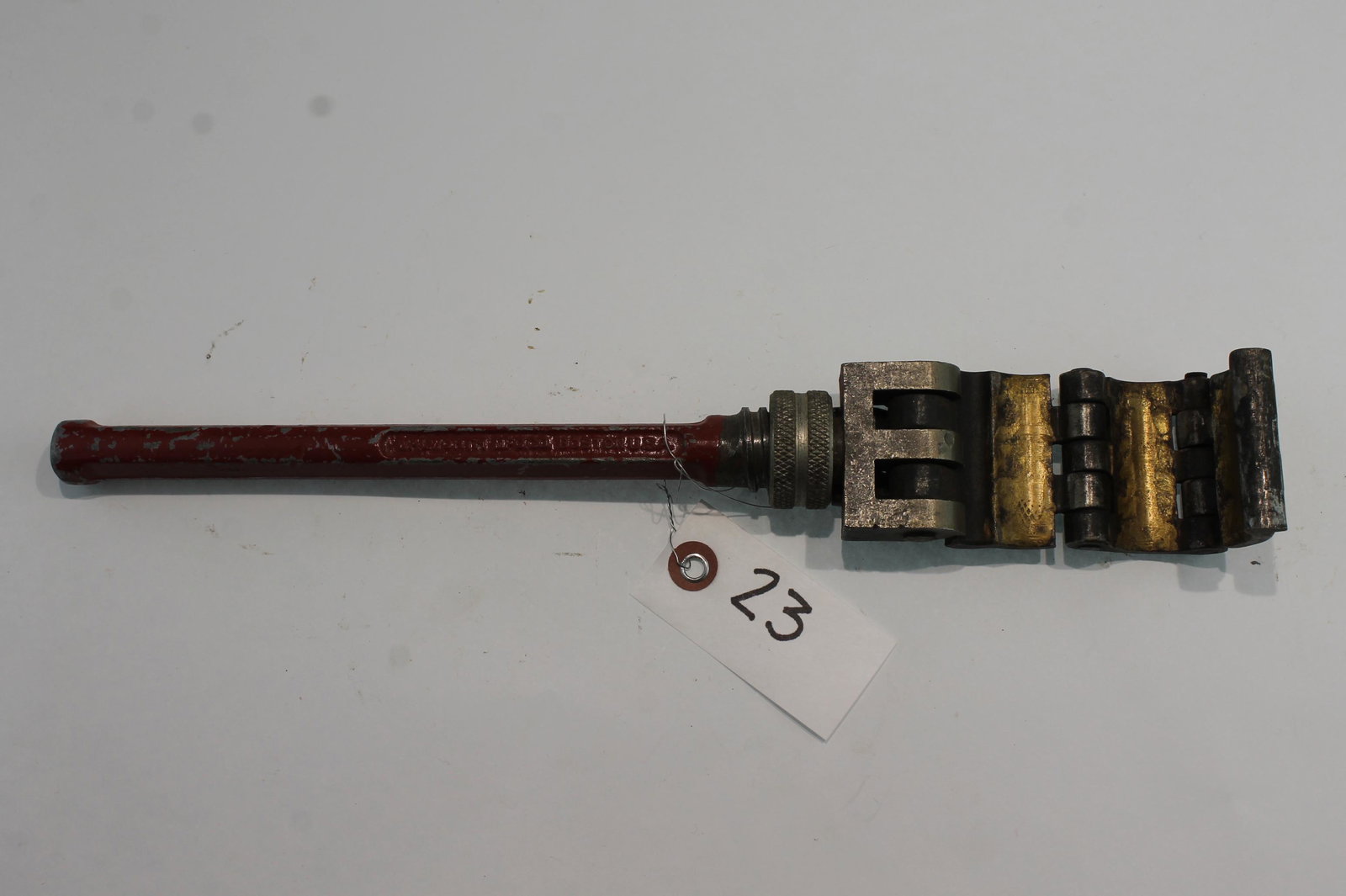 Parmelee No. 1 Hinged Pipe Wr. Walworth Mfg. Co.: Parmelee No. 1 Hinged Pipe Wr. Walworth Mfg. Co. Boston, MA Pat. Nov. 19, 1907 Roy Parmelee designed for 3/4" pipe--12"