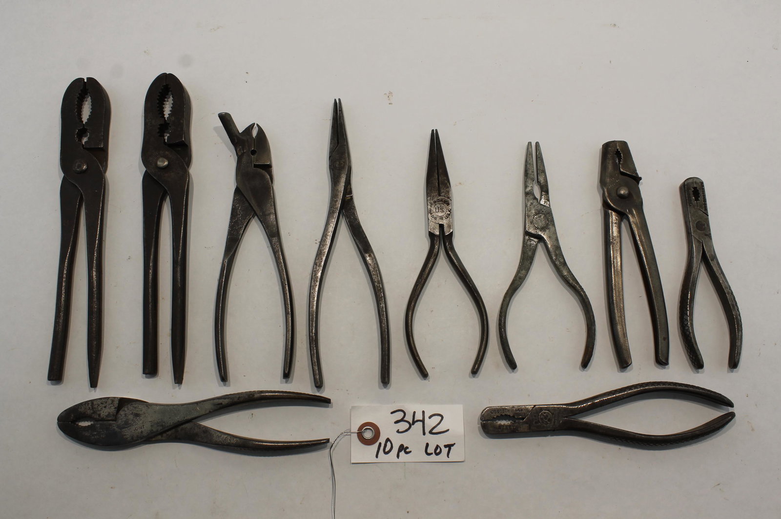 10pc Lot: Collection of Pliers: Examples: Boker,: 10pc Lot: Collection of Pliers: Examples: Boker, May-Hew, Osborn, Harrold and Irving Mfg.-6"-8"