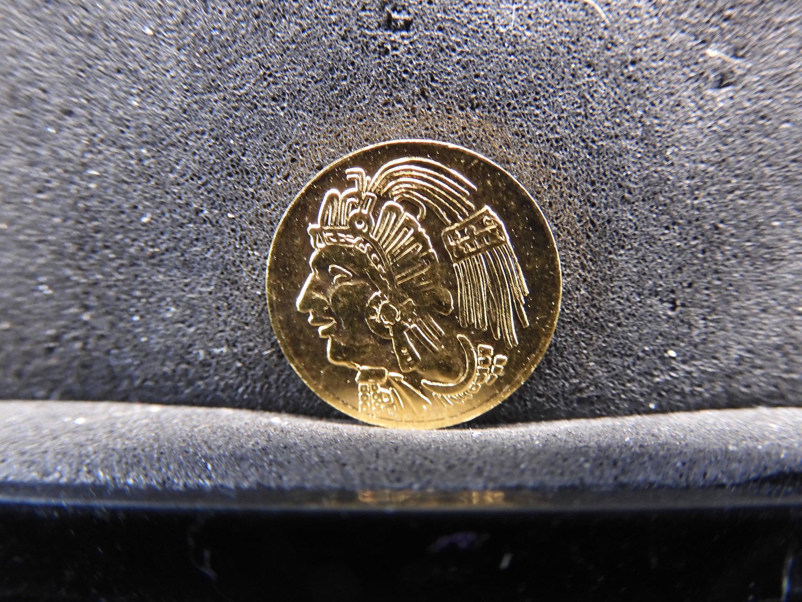 Solid Gold Mexico Aztec Calendar Maximillian Gold Piece (1 of 3)