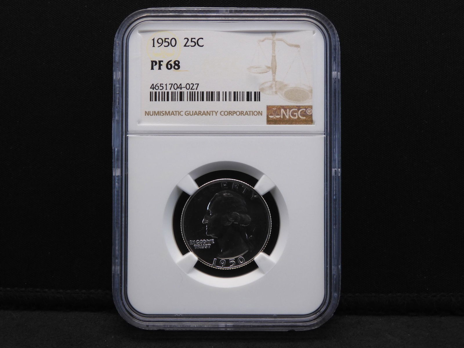 1950 PROOF Washington Quarter NGC PF68 NGC Price Guide (1 of 4)