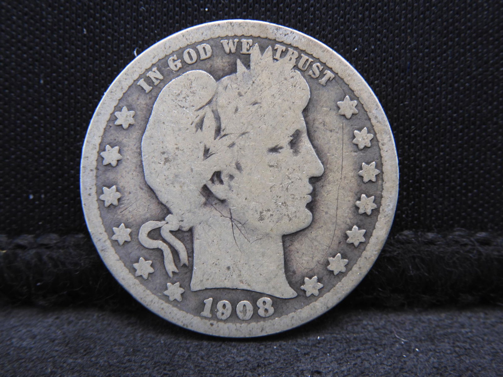 1908 Barber Quarter.  Nice Coin (1 of 2)